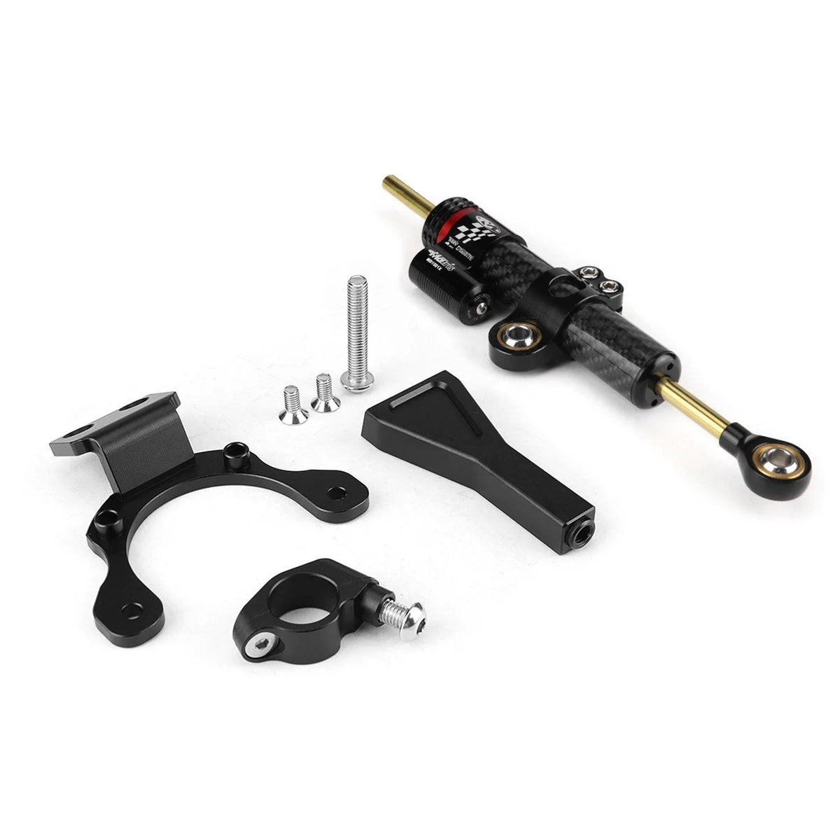 Kit de amortiguador de dirección en acabado carbono con soporte CNC para Kawasaki Z900 2020-2026