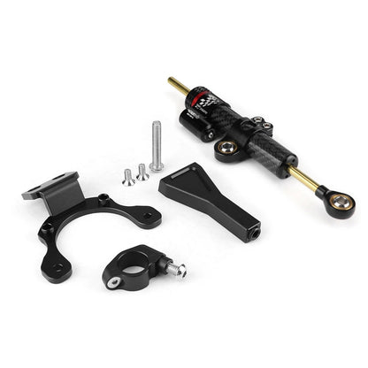 Kit de amortiguador de dirección en acabado carbono con soporte CNC para Kawasaki Z900 2020-2026
