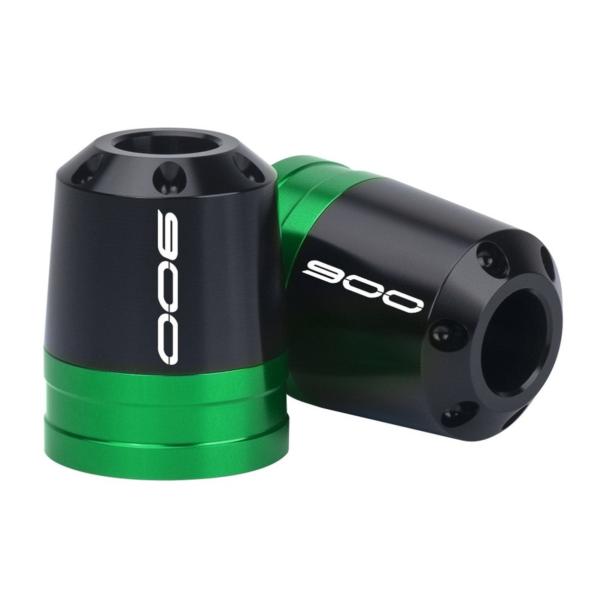 Contrapesos de manillar CNC con anillo verde y 900 grabado