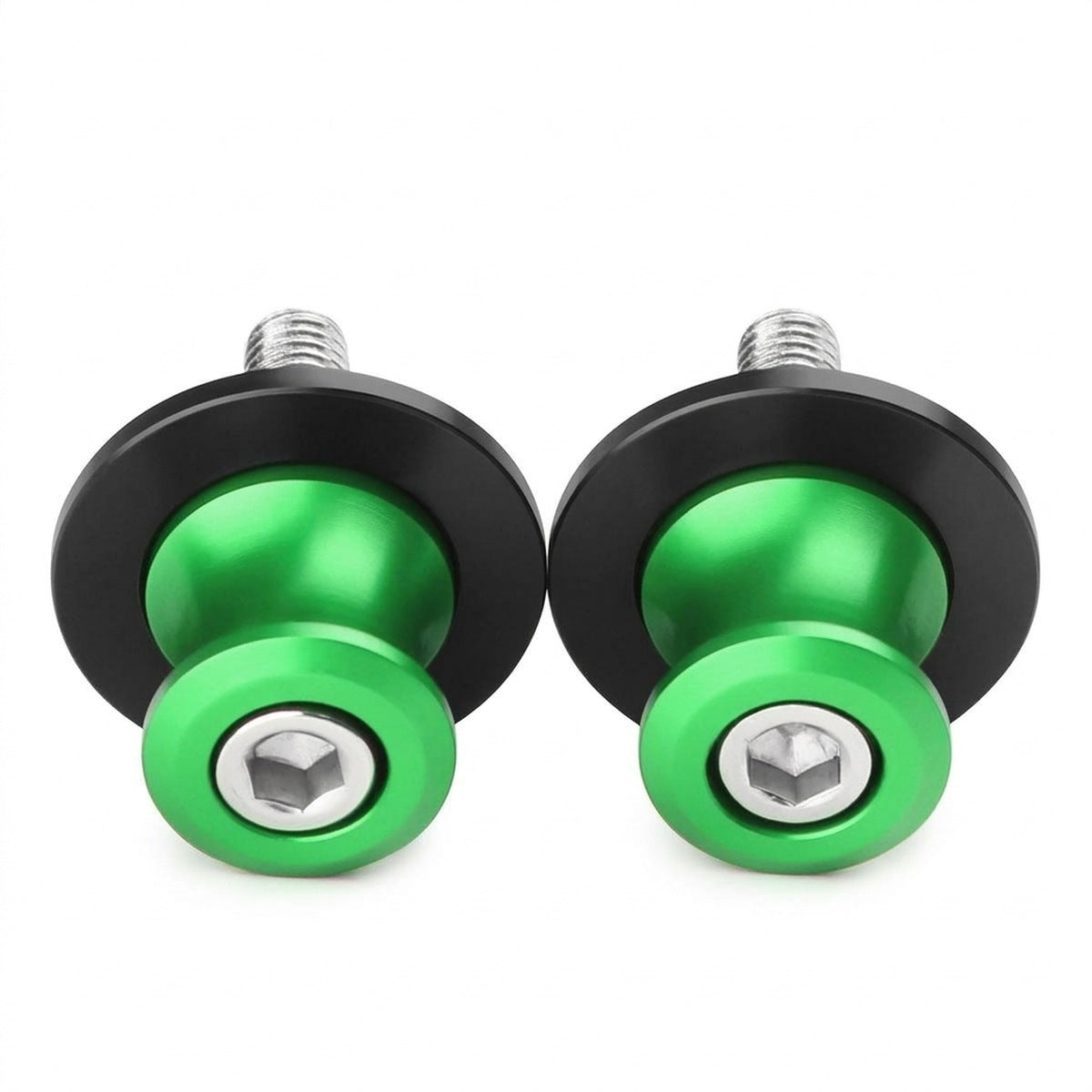 Diábolos CNC verdes para el basculante de la Kawasaki Z900