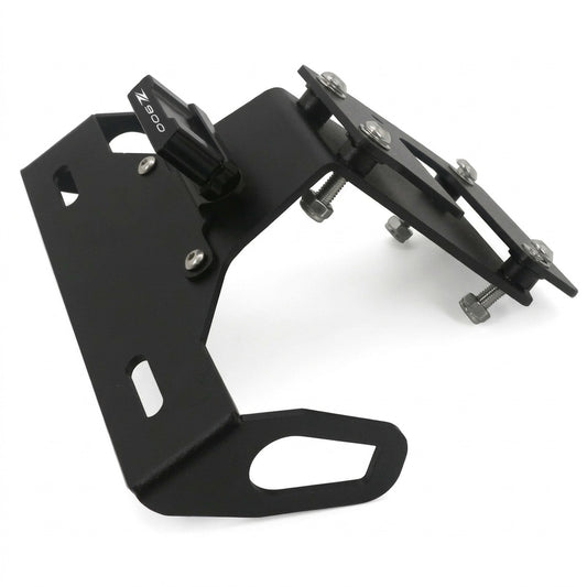 Portamatrículas corto de aluminio negro para Kawasaki Z900, vista lateral