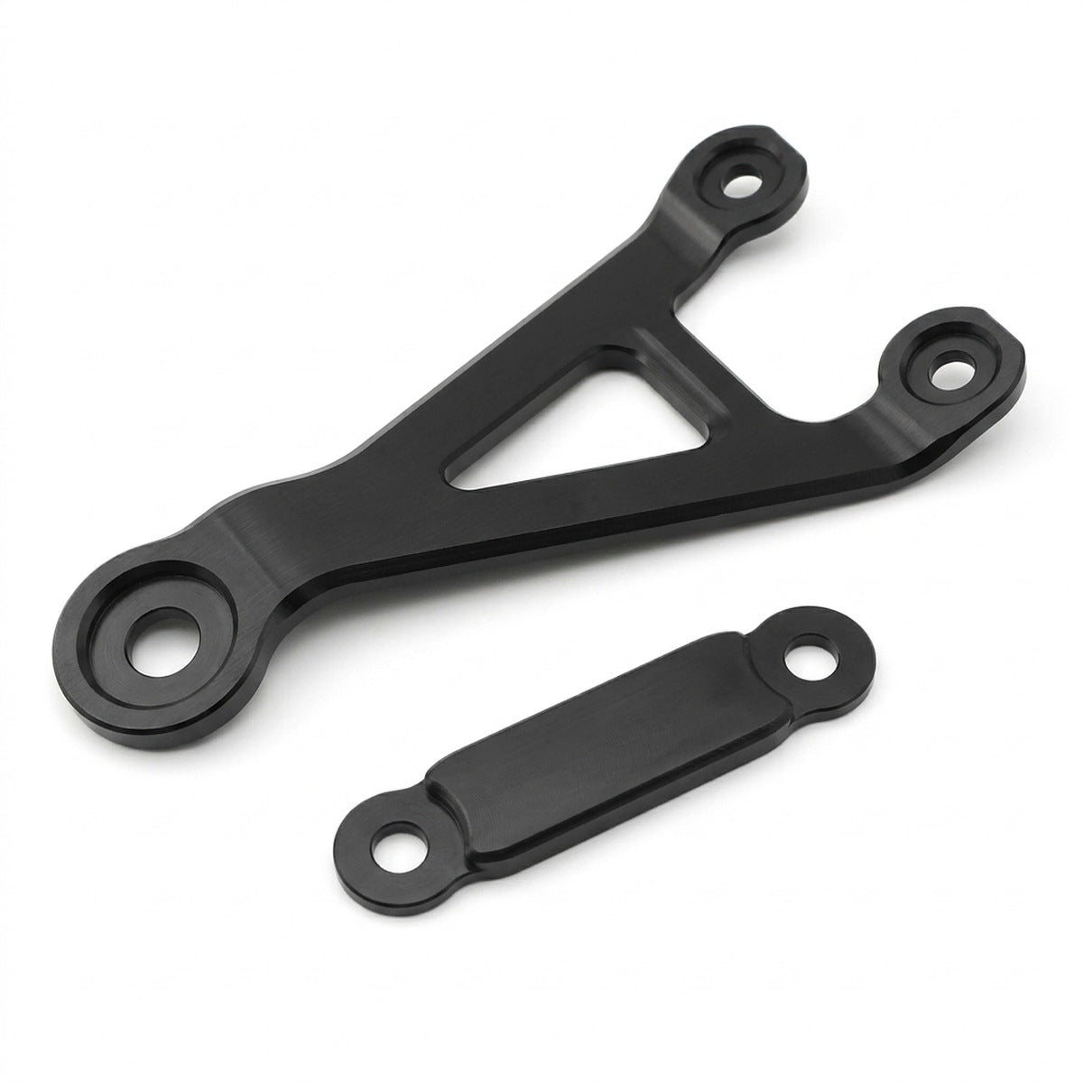 Soporte de escape racing de aluminio negro y placa de sujeción
