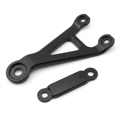 Soporte de escape racing de aluminio negro y placa de sujeción
