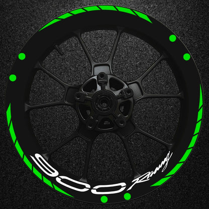 Vinilos de llanta 17 pulgadas verde flúor con grafismo 900 Racing