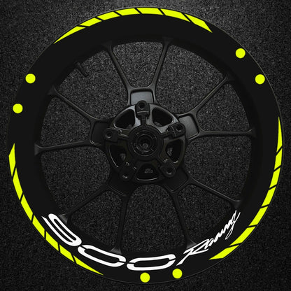 Vinilos de llanta 17 pulgadas amarillo flúor con grafismo 900 Racing