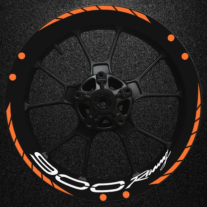 Vinilos de llanta 17 pulgadas naranjas con grafismo 900 Racing